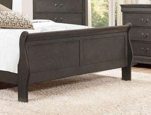 English Elm 1pc Mayville Full Size Bed in Burnished Gray Finish, Louis Philippe Sleigh Design, Timeless Wood Craftsmanship B011S01788