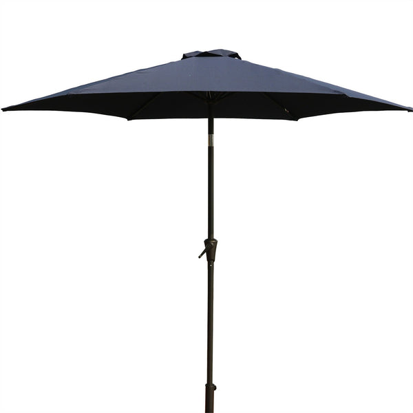 English Elm 8.8 ft Outdoor Aluminum Patio Umbrella with UV-Resistant Canopy, Crank & Tilt, Vented Wind-Resistant Design Navy Blue B010S00235