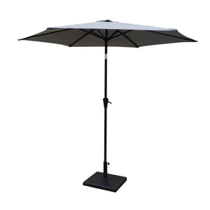 English Elm 8.8 ft Outdoor Aluminum Patio Umbrella with UV-Resistant Canopy, Crank & Tilt, Vented Wind-Resistant Design Gray B010S00233