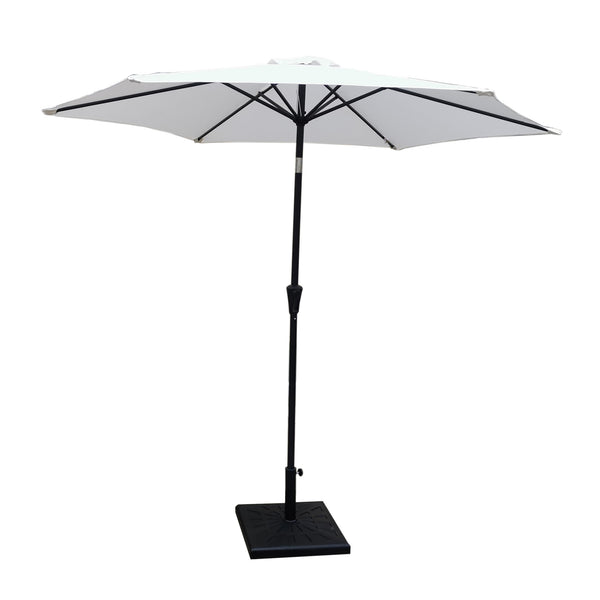 English Elm 8.8 ft Outdoor Aluminum Patio Umbrella with UV-Resistant Canopy, Crank Lift, Tilt & 42 lb Stable Base Cream B010S00231