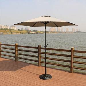 English Elm 8.8 ft Outdoor Aluminum Patio Umbrella with UV-Resistant Canopy, Crank, Tilt, Vented, 35lb Base B010S00240