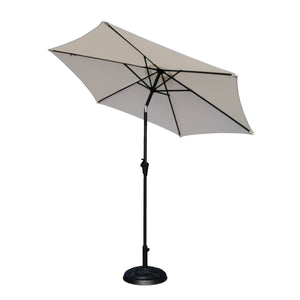 English Elm 8.8 ft Outdoor Aluminum Patio Umbrella with UV Polyester Canopy, Crank & Tilt, 33lb Resin Base, Cream B010S00238