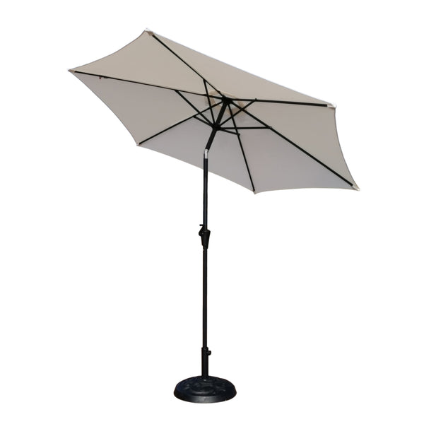 English Elm 8.8 ft Outdoor Aluminum Patio Umbrella with UV Polyester Canopy, Crank & Tilt, 33lb Resin Base, Cream B010S00238