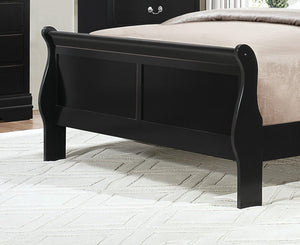 English Elm Black Allura Queen Bed with LED Backlit Tufted Headboard, Beveled Mirror Frame, Faux Alligator Embossed Panels Black 64.25 L x 28.75 W x 5.75 H B011S00160