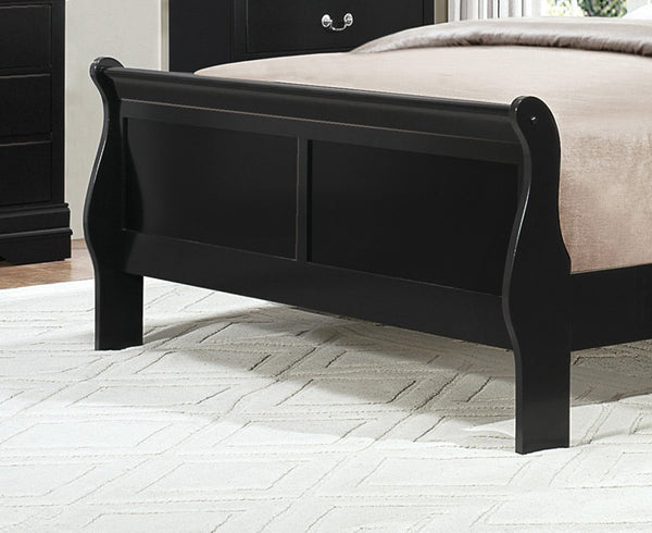 English Elm Black Allura Queen Bed with LED Backlit Tufted Headboard, Beveled Mirror Frame, Faux Alligator Embossed Panels Black 64.25 L x 28.75 W x 5.75 H B011S00160