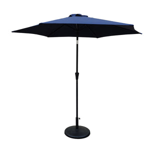 English Elm 8.8 ft Outdoor Aluminum Patio Umbrella with UV-Resistant Canopy, Crank Lift, Tilt & 42 lb Stable Base Navy Blue B010S00228