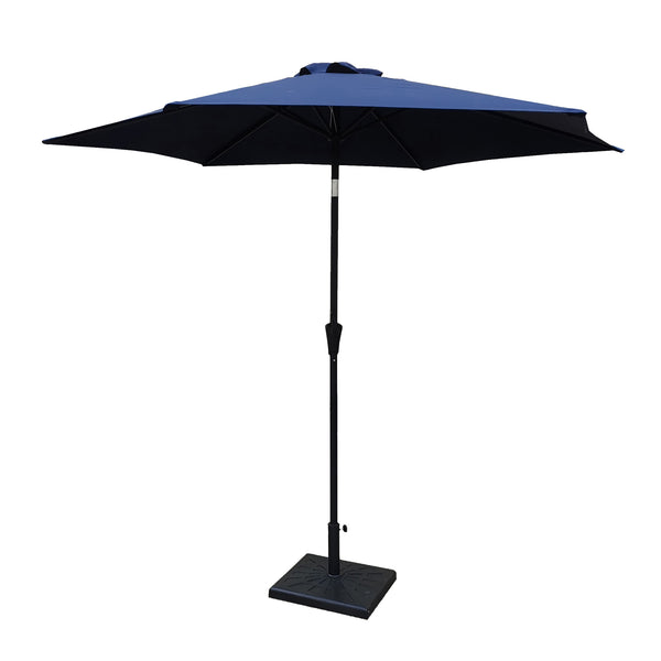English Elm 8.8 ft Outdoor Aluminum Patio Umbrella with UV-Resistant Canopy, Crank & Tilt, Vented Wind-Resistant Design Navy Blue B010S00235