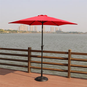 English Elm 8.8 Outdoor Aluminum Patio Umbrella with UV Polyester Canopy, Crank & Tilt, Vented Wind‑Resistant Base B010S00244