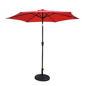 English Elm 8.8 ft Outdoor Aluminum Patio Umbrella with UV-Resistant Canopy, Crank Lift, Tilt & 42 lb Stable Base Red B010S00229