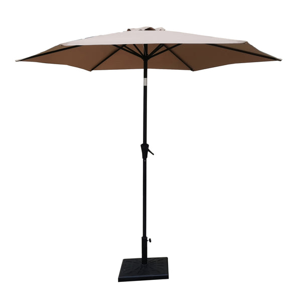 English Elm 8.8 ft Outdoor Aluminum Patio Umbrella with UV-Resistant Canopy, Crank & Tilt, Vented Wind-Resistant Design taupe B010S00232