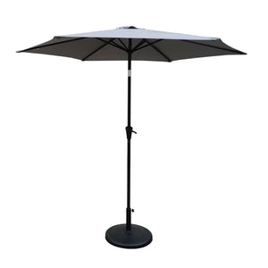 English Elm 8.8 ft Outdoor Aluminum Patio Umbrella with UV-Resistant Canopy, Crank Lift, Tilt & 42 lb Stable Base Gray B010S00226