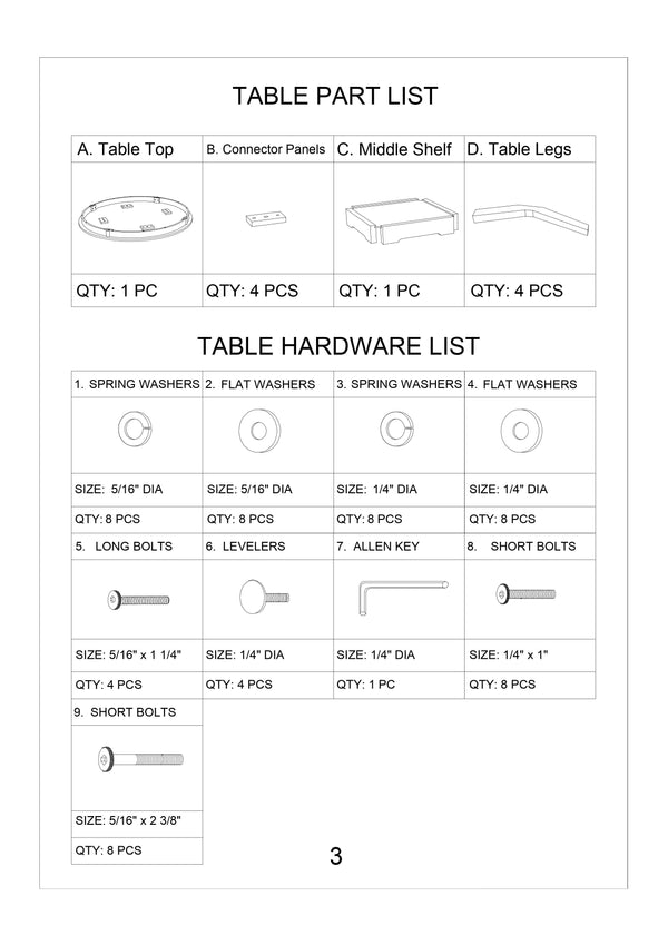 English Elm Contemporary Round Dining Set with Knot Wood Design, 47" Table & 4 Upholstered Side Chairs, Stylish Comfort Walnut 49.2 L x 49.2 W x 6.1 H B011S00164