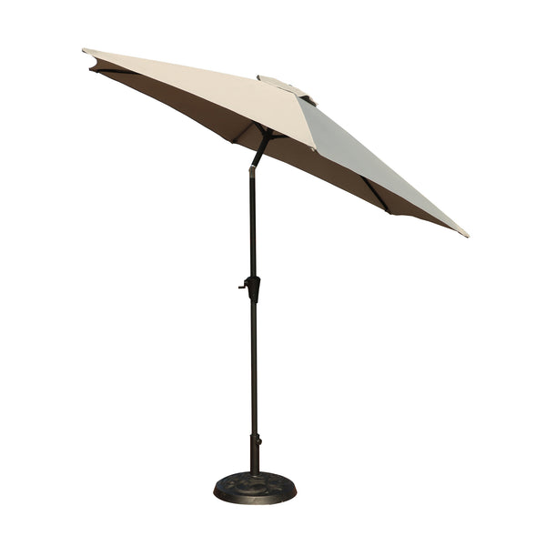 English Elm 8.8 ft Outdoor Aluminum Patio Umbrella with UV-Resistant Canopy, Crank, Tilt, Vented, 35lb Base B010S00240