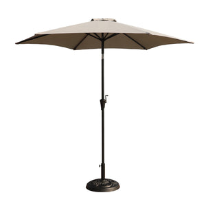 English Elm 8.8 ft Outdoor Aluminum Patio Umbrella with UV-Resistant Canopy, Crank, Tilt, Vented, 35lb Base B010S00240