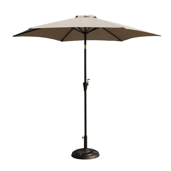 English Elm 8.8 ft Outdoor Aluminum Patio Umbrella with UV-Resistant Canopy, Crank, Tilt, Vented, 35lb Base B010S00240