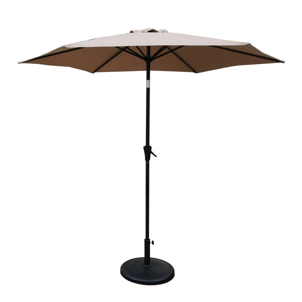 English Elm 8.8 ft Outdoor Aluminum Patio Umbrella with UV-Resistant Canopy, Crank Lift, Tilt & 42 lb Stable Base taupe B010S00225