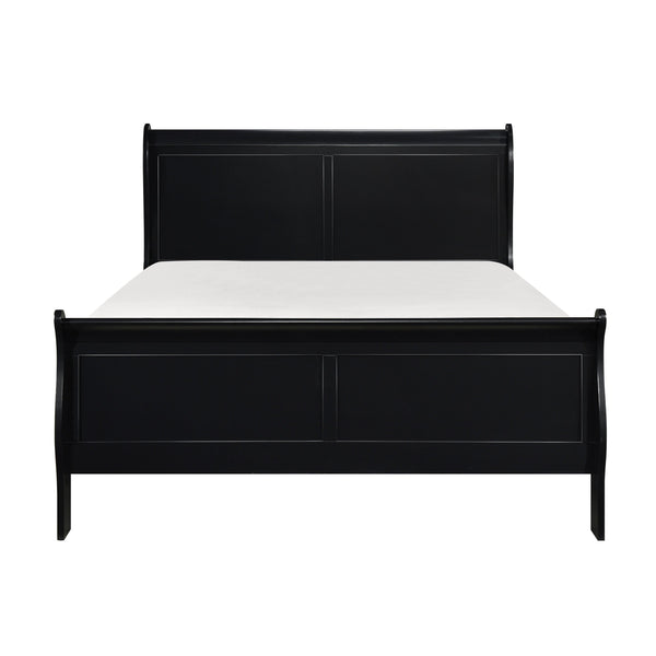 English Elm Black Allura Queen Bed with LED Backlit Tufted Headboard, Beveled Mirror Frame, Faux Alligator Embossed Panels Black 64.25 L x 28.75 W x 5.75 H B011S00160