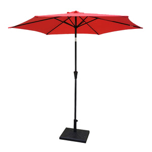English Elm 8.8 ft Outdoor Aluminum Patio Umbrella with UV-Resistant Canopy, Crank & Tilt, Vented Wind-Resistant Design Red B010S00236