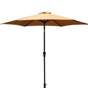 English Elm 8.8 ft Outdoor Aluminum Patio Umbrella with UV-Resistant Canopy, Crank Lift, Tilt & 42 lb Stable Base taupe B010S00225