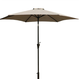 English Elm 8.8 ft Outdoor Aluminum Patio Umbrella with UV-Resistant Canopy, Crank & Tilt, Vented Wind-Resistant Design Gray B010S00233
