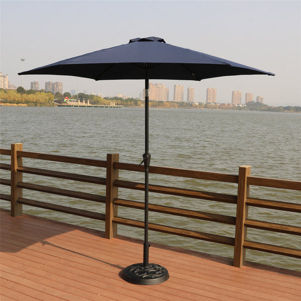 English Elm 8.8 feet Outdoor Aluminum Patio Umbrella with UV Polyester Canopy, Crank, Tilt, Vented Wind-Resistant Base B010S00243