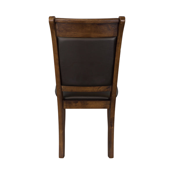 English Elm Classic Light Rustic Brown Dining Chairs Set of 2 – Upholstered Faux Leather Seats, Transitional Style, Easy Assembly B01156049