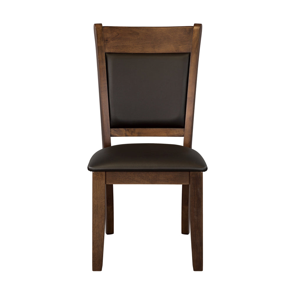 English Elm Classic Light Rustic Brown Dining Chairs Set of 2 – Upholstered Faux Leather Seats, Transitional Style, Easy Assembly B01156049