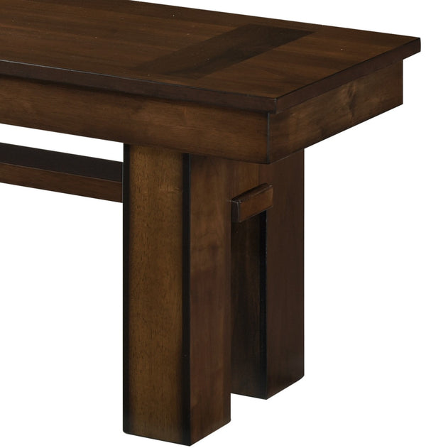 English Elm Transitional Sedley 58" Walnut Finish Wooden Bench with Cut-Away Support Legs, Casual Dining Accent B01156181