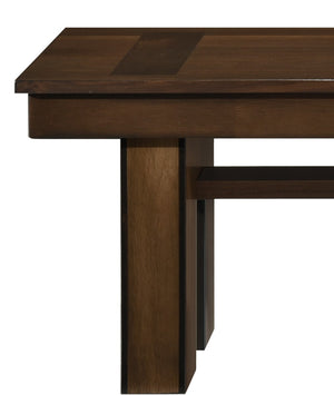 English Elm Transitional Sedley 58" Walnut Finish Wooden Bench with Cut-Away Support Legs, Casual Dining Accent B01156181