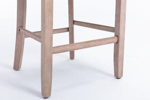 English Elm Contemporary Velvet Upholstered Barstool with Button Tufting, Solid Wood Frame, High-Rebound Foam Cushion and Chrome Nailhead Trim for Durable Comfort and Style Light Blue W1143P177582