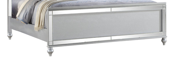 English Elm STERLING Glamour Elegance Full LED Bed with Crystal-Tufted Upholstery and Gold-Finish Wood Frame 808857834867