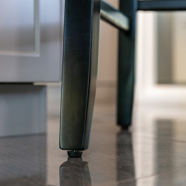 English Elm A&A Velvet Upholstered Wing-Back Barstools with Button Tufting, Chrome Nailhead Trim & Solid Wood Legs Black W114343481