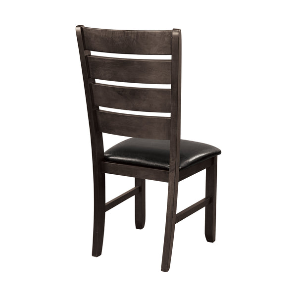 English Elm Contemporary Dark Oak Side Chairs Set of 2 — Arts & Crafts Flair, Black Faux Leather Seats, 19.5" Seat Height B01156370
