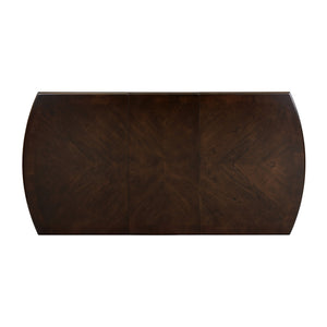 English Elm Dark Cherry Maeve Dining Table with 18" Extension Leaf, Mango Veneer Finish, Seats 6–8, 38–72" L B01156366