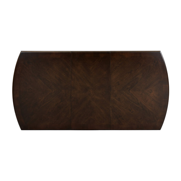 English Elm Dark Cherry Maeve Dining Table with 18" Extension Leaf, Mango Veneer Finish, Seats 6–8, 38–72" L B01156366