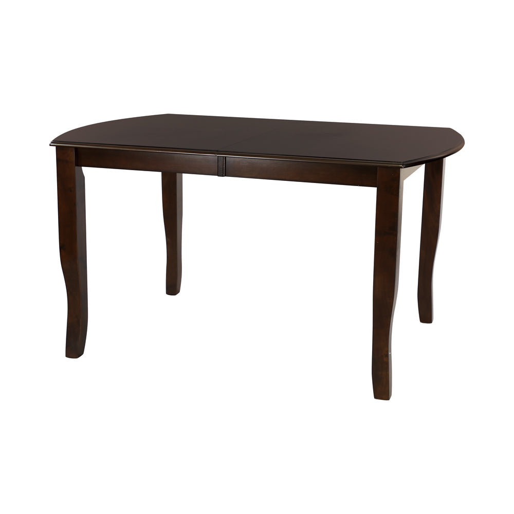English Elm Dark Cherry Maeve Dining Table with 18" Extension Leaf, Mango Veneer Finish, Seats 6–8, 38–72" L B01156366