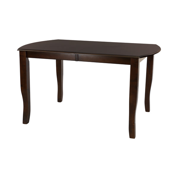 English Elm Dark Cherry Maeve Dining Table with 18" Extension Leaf, Mango Veneer Finish, Seats 6–8, 38–72" L B01156366