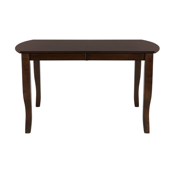 English Elm Dark Cherry Maeve Dining Table with 18" Extension Leaf, Mango Veneer Finish, Seats 6–8, 38–72" L B01156366