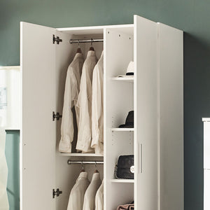 English Elm Viviane Solid Wood Closet — Deep Storage, Water/Scratch Resistant, E0 Eco Board, 5 Shelves & Bars B040S00038