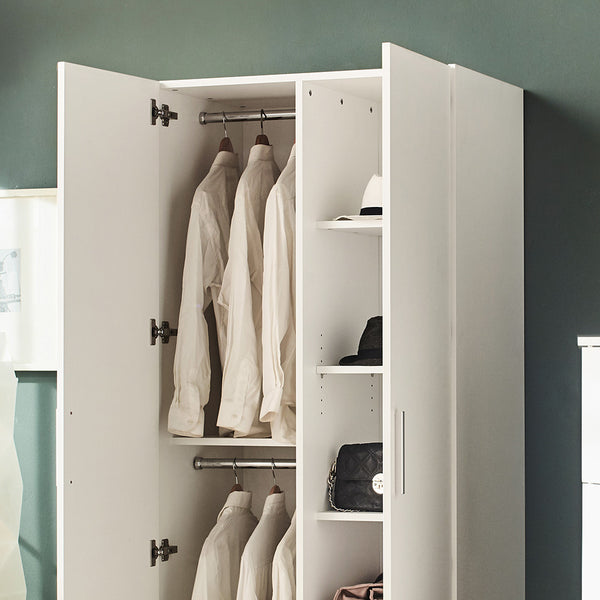 English Elm Viviane Solid Wood Closet — Deep Storage, Water/Scratch Resistant, E0 Eco Board, 5 Shelves & Bars B040S00038