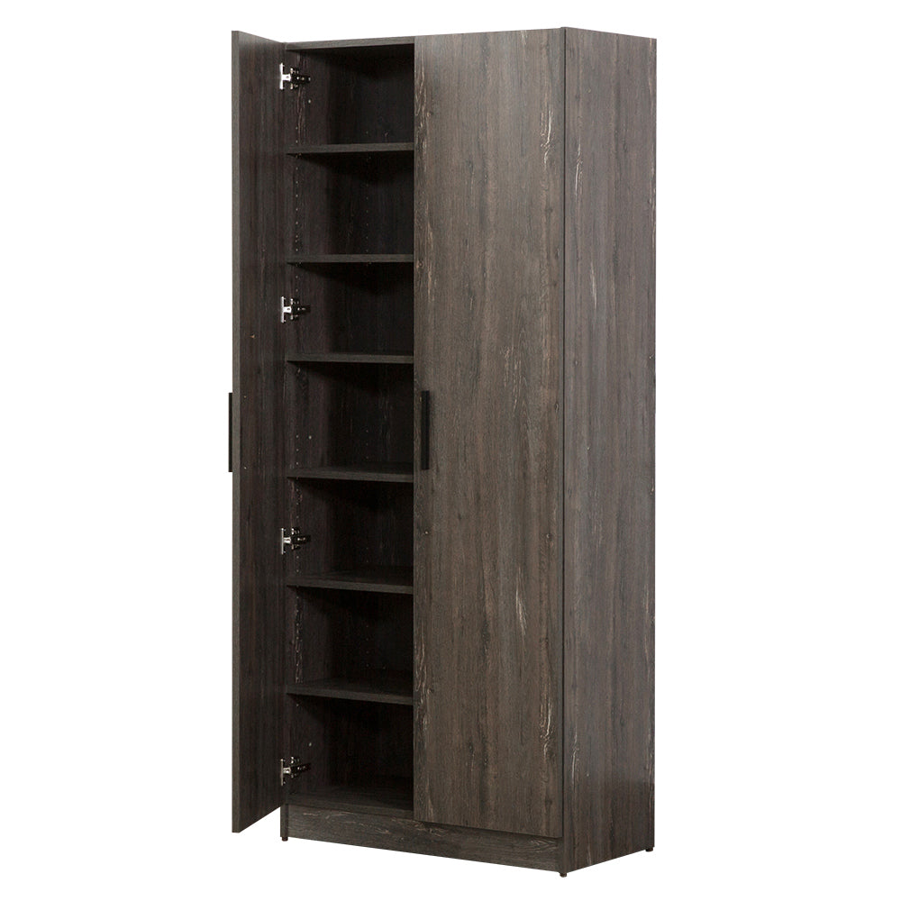 English Elm Mia Rustic Gray Farmhouse Shoe Cabinet with Six Deep Shelves, Water/Heat & Scratch Resistant, E0 Crafted B040S00024