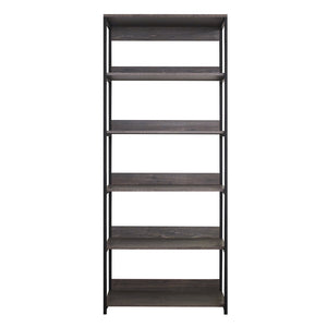 English Elm Monica Rustic Gray Wood And Metal Walk-In Closet With Five Deep Shelves For Stylish Storage Solutions B040S00025