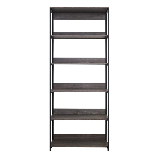 English Elm Monica Rustic Gray Wood And Metal Walk-In Closet With Five Deep Shelves For Stylish Storage Solutions B040S00025
