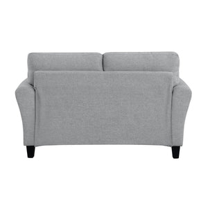 English Elm Modern Ellery 58" Loveseat Dark Gray Textured Fabric Rounded Arms Welt Trim Transitional Seating Sofa B01156448