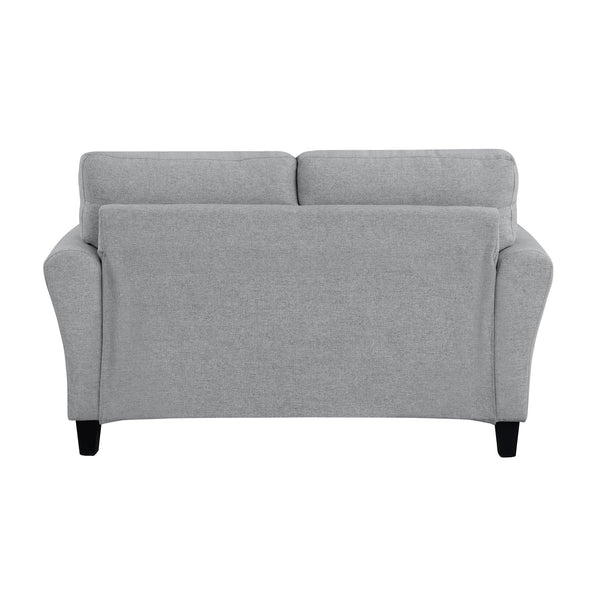 English Elm Modern Ellery 58" Loveseat Dark Gray Textured Fabric Rounded Arms Welt Trim Transitional Seating Sofa B01156448