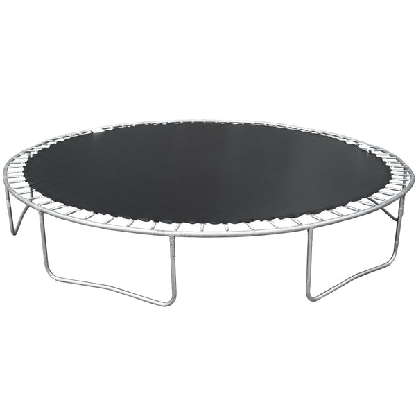English Elm 14ft Backyard Trampoline with Basketball Hoop Safety Enclosure Net and Steel Ladder W28552056