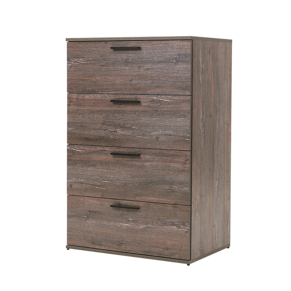 English Elm Oliver Farmhouse Four-Drawer Jumbo Chest with Durable Scratch & Water Resistant Solid Wood Finish Gray B040S00029