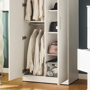 English Elm Viviane Solid Wood Closet — Deep Storage, Water/Scratch Resistant, E0 Eco Board, 5 Shelves & Bars B040S00038
