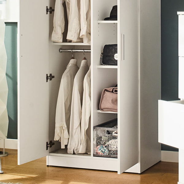 English Elm Viviane Solid Wood Closet — Deep Storage, Water/Scratch Resistant, E0 Eco Board, 5 Shelves & Bars B040S00038
