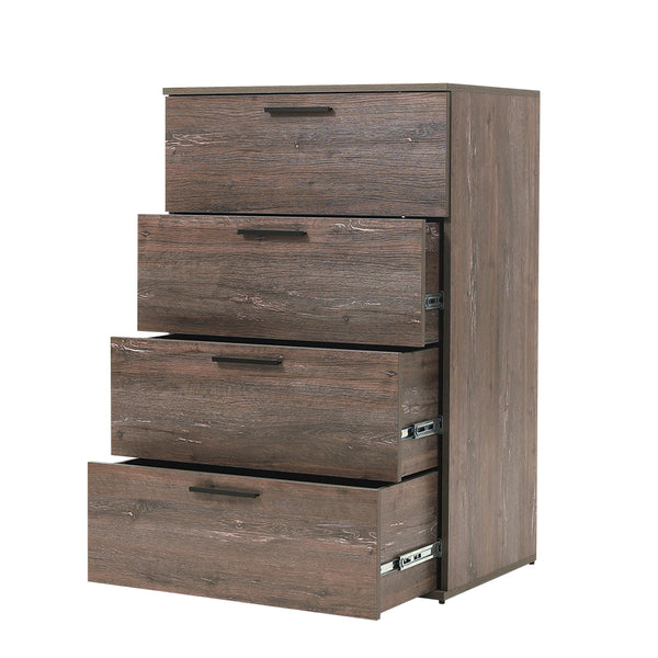 English Elm Oliver Farmhouse Four-Drawer Jumbo Chest with Durable Scratch & Water Resistant Solid Wood Finish Gray B040S00029